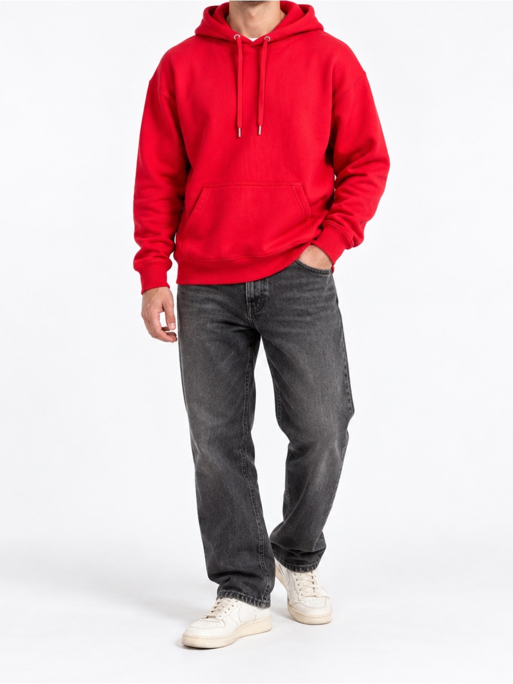 Independent Trading Company Red Blank Pullover Hoodie Streetwear Medium